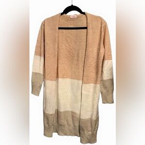 Pink Lily- Tricolor Colorblock Cardigan- Small